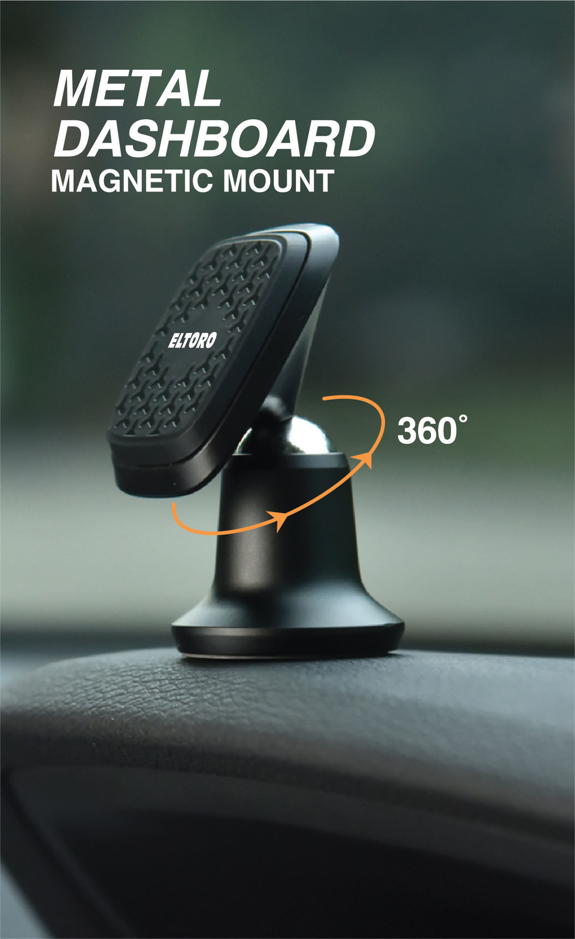 Eltoro Magnetic Metal Car Mount - Black