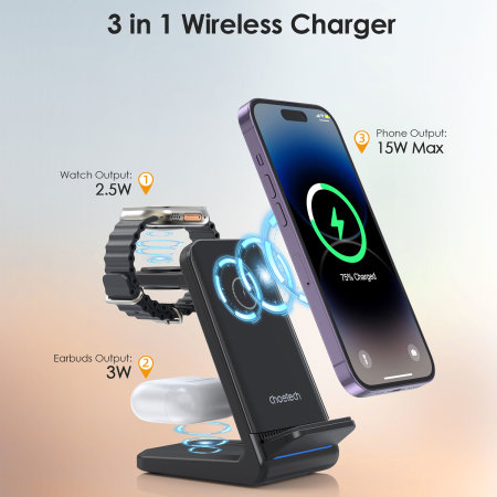 Choetech 3in1 Wireless Charging with Removable iWatch Charger Holder (Compatible with both Apple and Samsung)