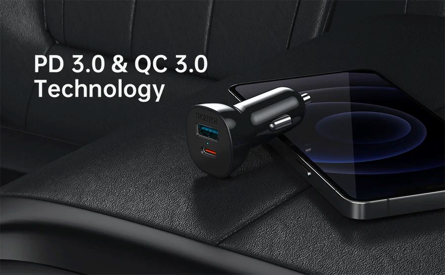 Choetech Car Charger QC3.0+PD20W 38W 