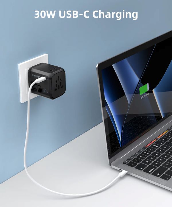 Choetech Travel Wall Charger Gan PD30W 3A+C 