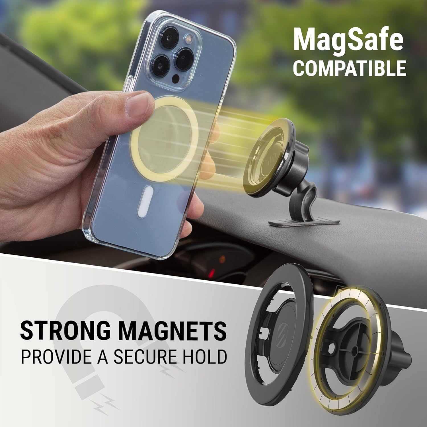  Scosche Magicmount™ Select Magsafe Dash/Vent Mount Magnetic Non Telescoping Extendo Mount for Mobile & MagSafe Devices
