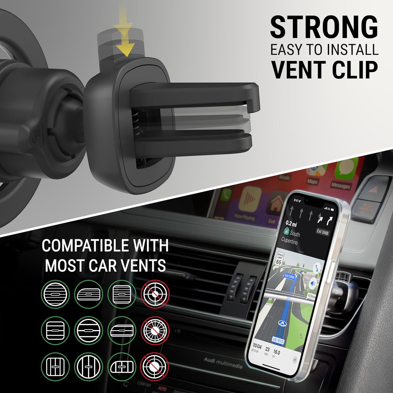  Scosche Magicmount™ Select Magsafe Dash/Vent Mount Magnetic Non Telescoping Extendo Mount for Mobile & MagSafe Devices