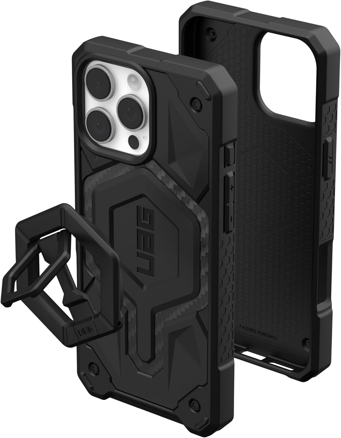 UAG iPhone 16 Pro Max MagSafe Monarch Pro Case - Carbon Fiber / Black Stand