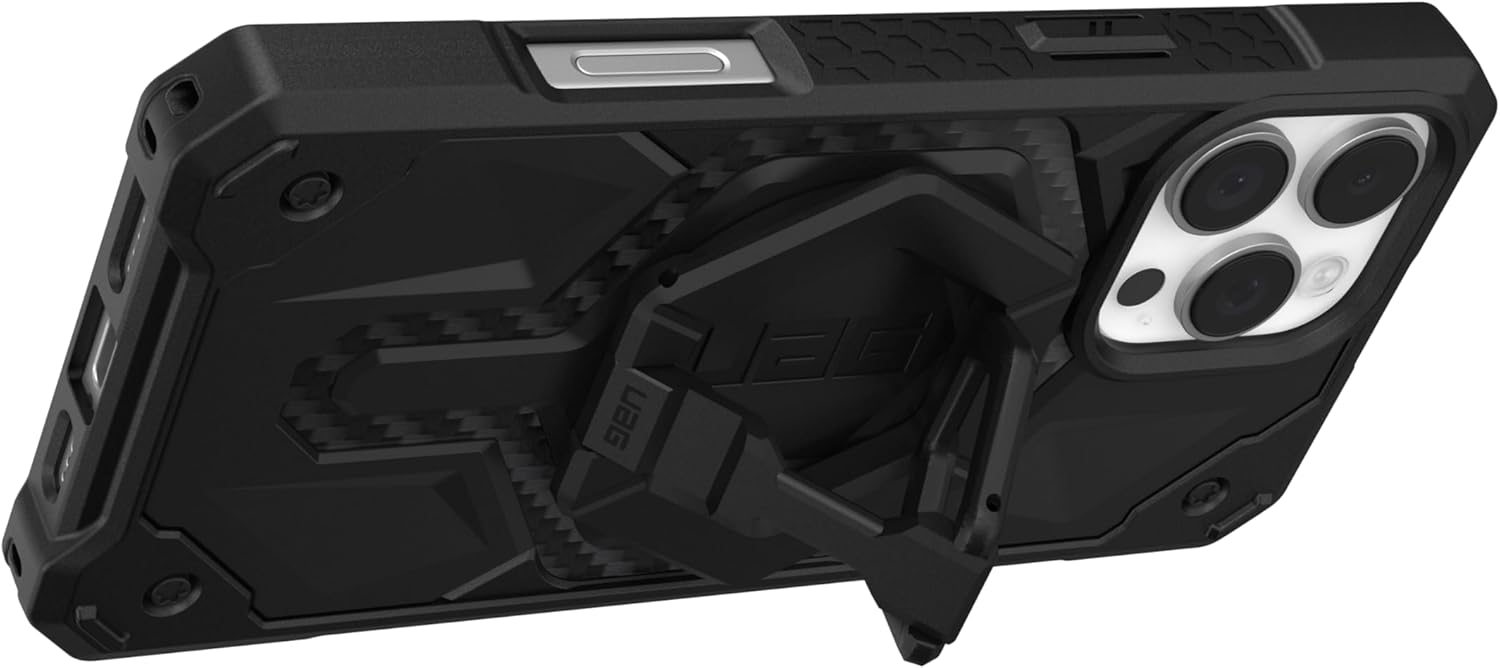 UAG iPhone 16 Pro Max MagSafe Monarch Pro Case - Carbon Fiber / Black Stand