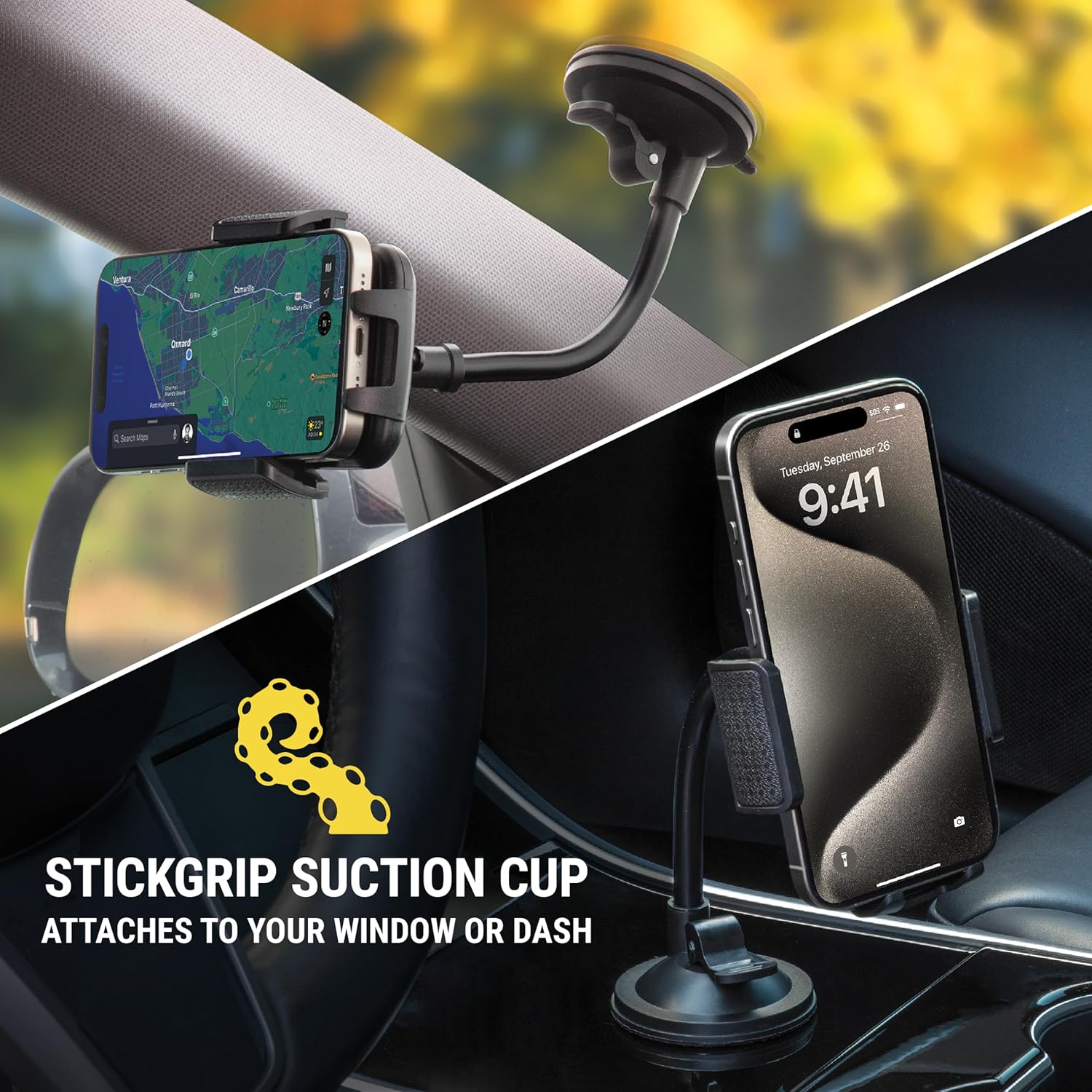 Scosche StuckUp Select 4-IN-1 Car Window/Dash/Vent/Console Mount
