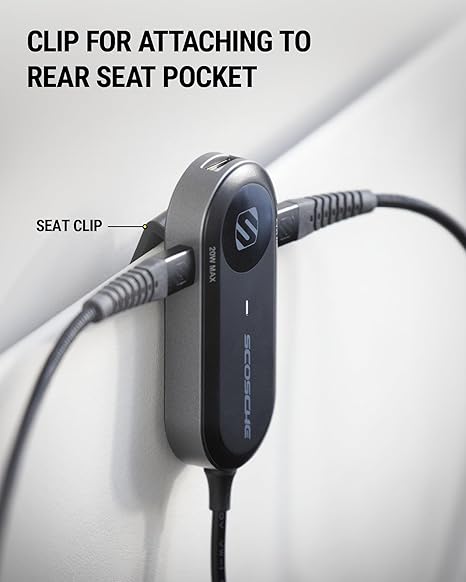 Scosche 100W Multi Port Travel Car Charging Hub 6 Port - Front & Back Seat USB-C & USB-A Charger