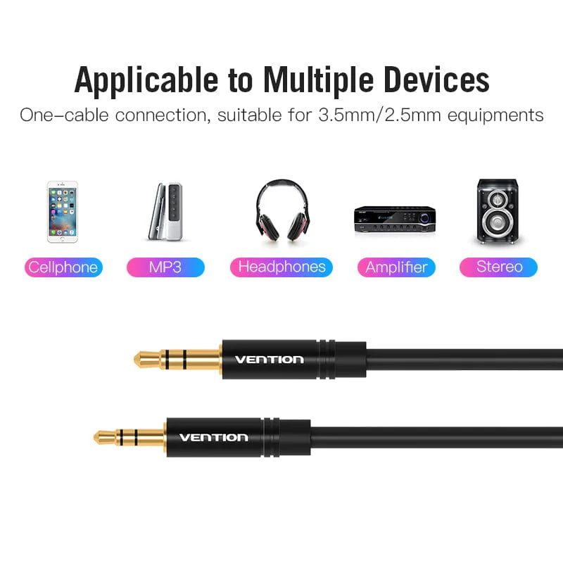 Vention 3.5mm Male to 2.5mm Male Audio Cable 1M Metal Type