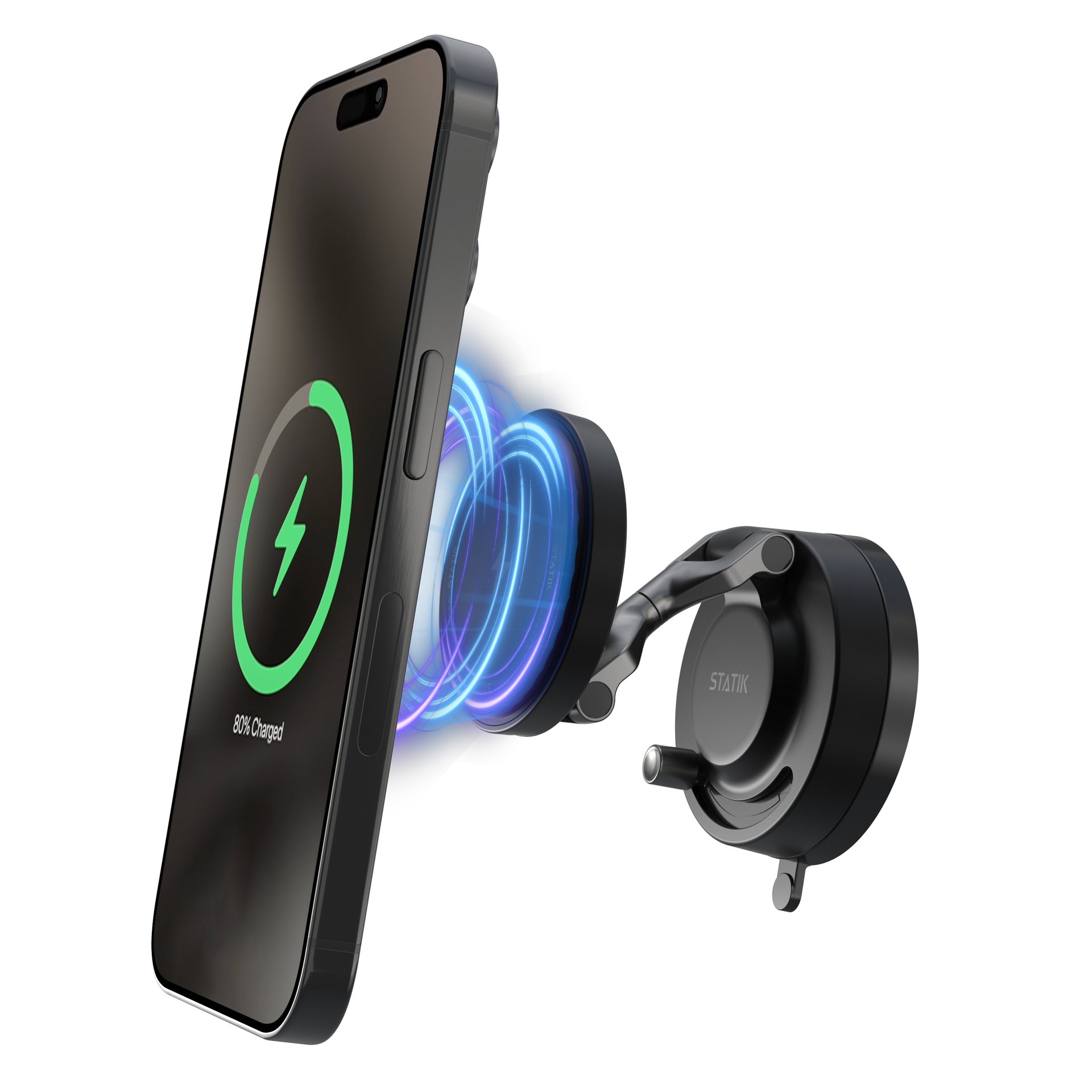 STATIK HyperMount Pro Vacuum Magnetic NanoSuction  Phone Mount with Wireless charging