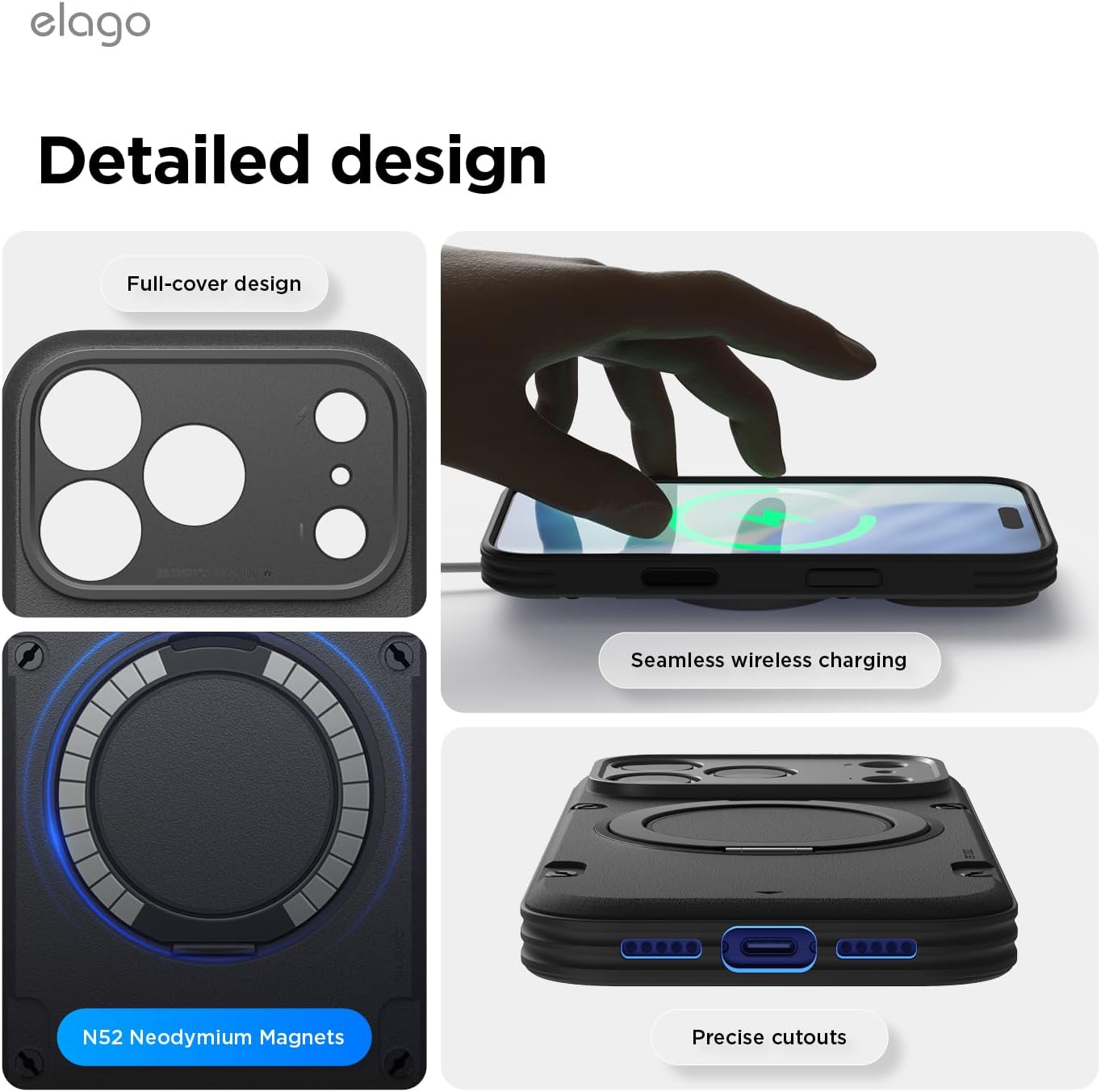 Elago iPhone 17 Pro Magnetic Armor Ring Stand Case (Capture Key Included & Full Camera Cover)