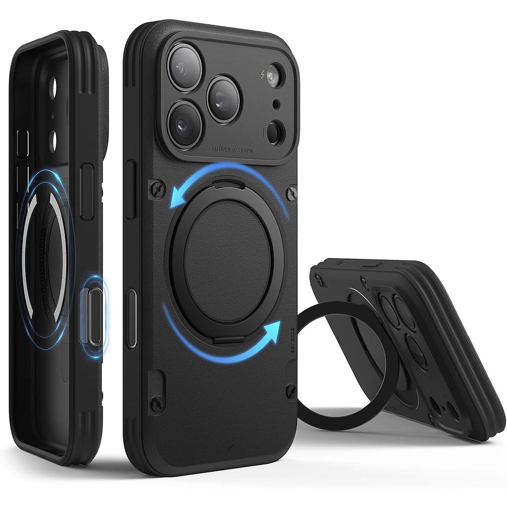 Elago iPhone 17 Pro Magnetic Armor Ring Stand Case (Capture Key Included & Full Camera Cover)