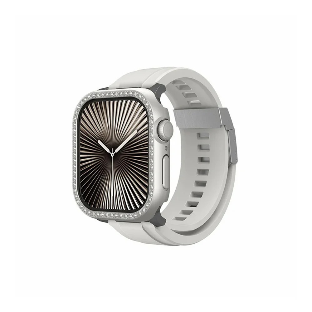 AMAZINGTHING GLAMOUR GLEAMFIT CASE FOR APPLE WATCH SERIES 11/10 46MM