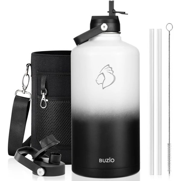 Buzio Duet Series Gallon Bottle with 2 Lids and Sleeve 3.8L
