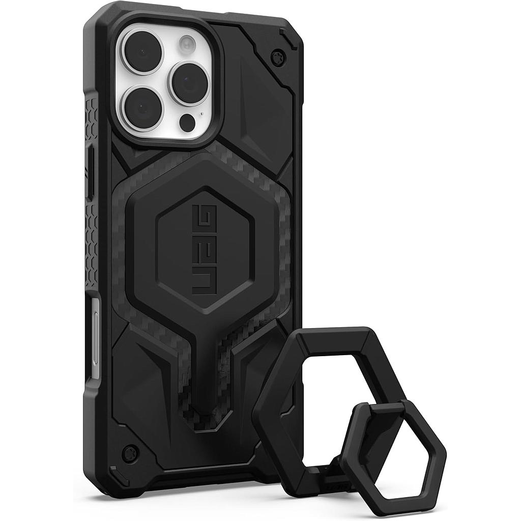 UAG iPhone 16 Pro Max MagSafe Monarch Pro Case - Carbon Fiber / Black Stand