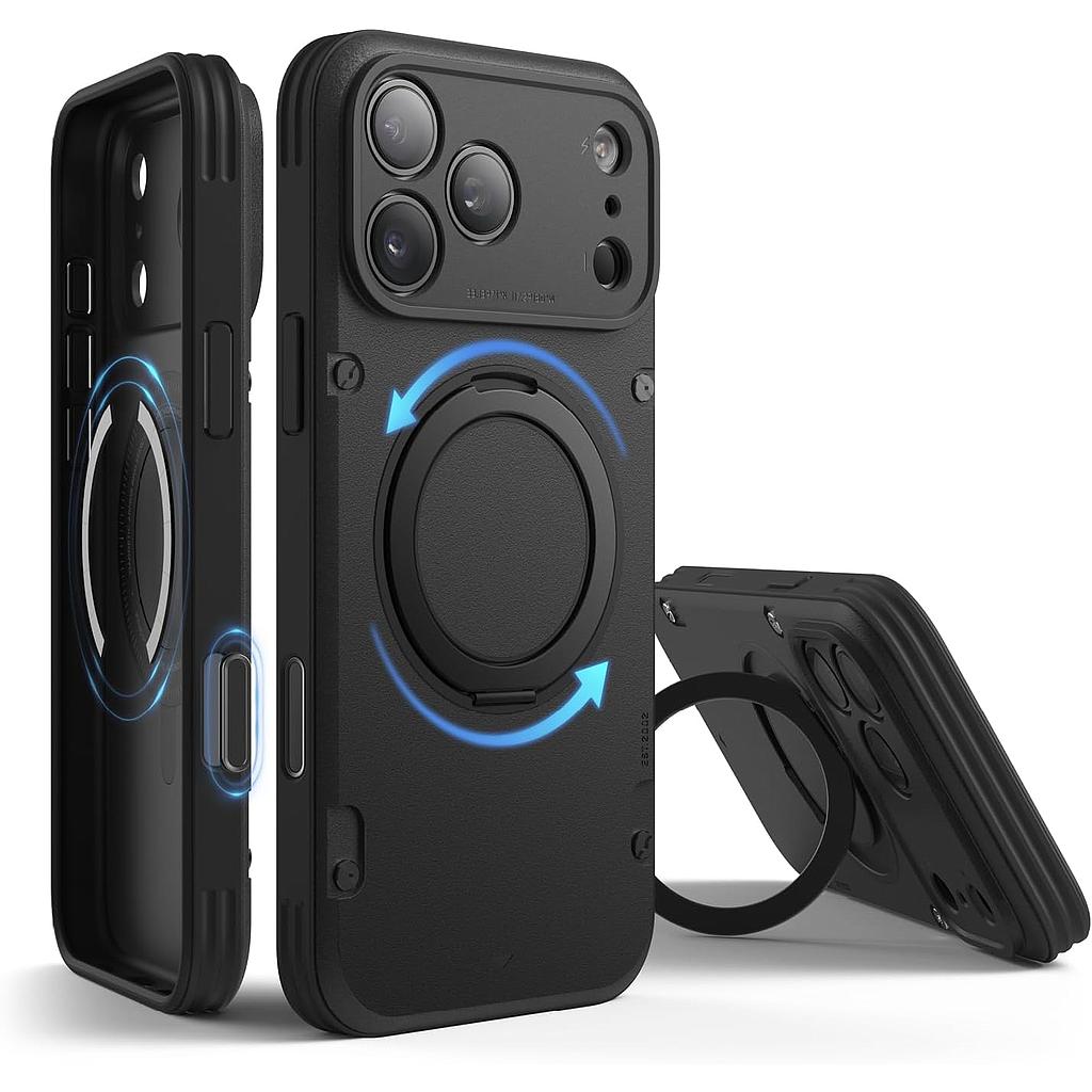 Elago iPhone 17 Pro Max Magnetic Armor Ring Stand Case (Capture Key Included & Full Camera Cover)