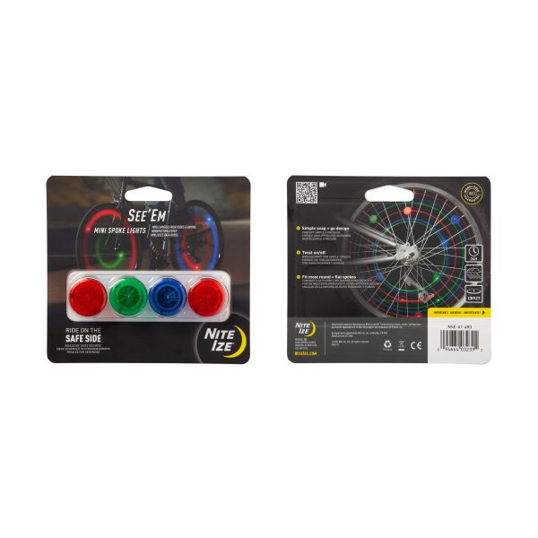 Niteize See'Em™ Mini Spoke Lights - 4 Pack - Assorted