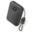 Vention Power Bank 10000mAh (USB-C + USB-C/USB-C/USB-A) with Built-in USB-C to USB-C Cable 22.5W