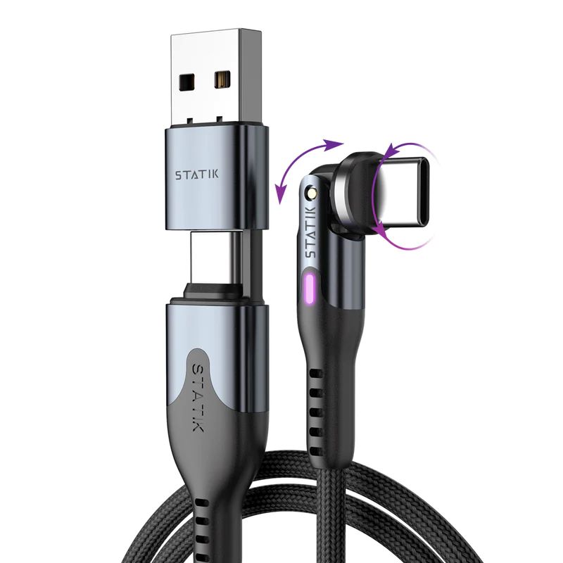 [PUP-0455-6FT-CC] Statik PowerPivot Pro 100w Nylon Braided C-C Cable 1.8m (Black)