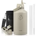 Buzio Duet Series Water Bottle with 2 Lids and Sleeve 1.9L