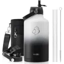 Buzio Duet Series Water Bottle with 2 Lids and Sleeve 1.9L