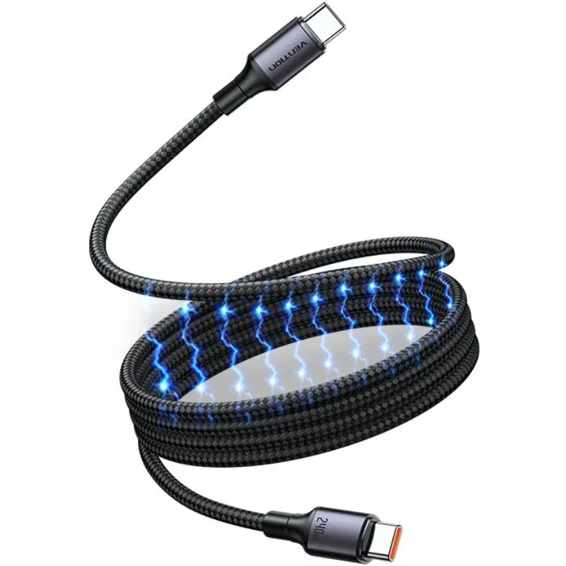 Vention USB 2.0 C Male to C Male 5A Magnetic Cable 1M Aluminum Alloy Type