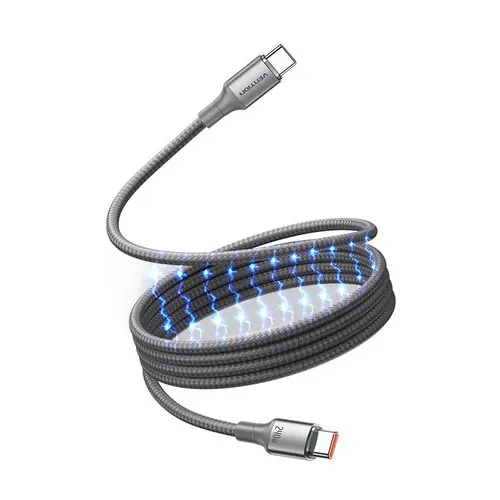 [TSAJF] Vention USB 2.0 C Male to C Male 5A Magnetic Cable 1M Aluminum Alloy Type (Titanium Gold)