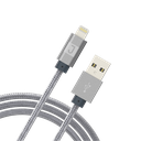 Juku Charge & Sync Lightning  XL Cable - 3 Meter, Braided, 2.4A, Space Grey Metallic