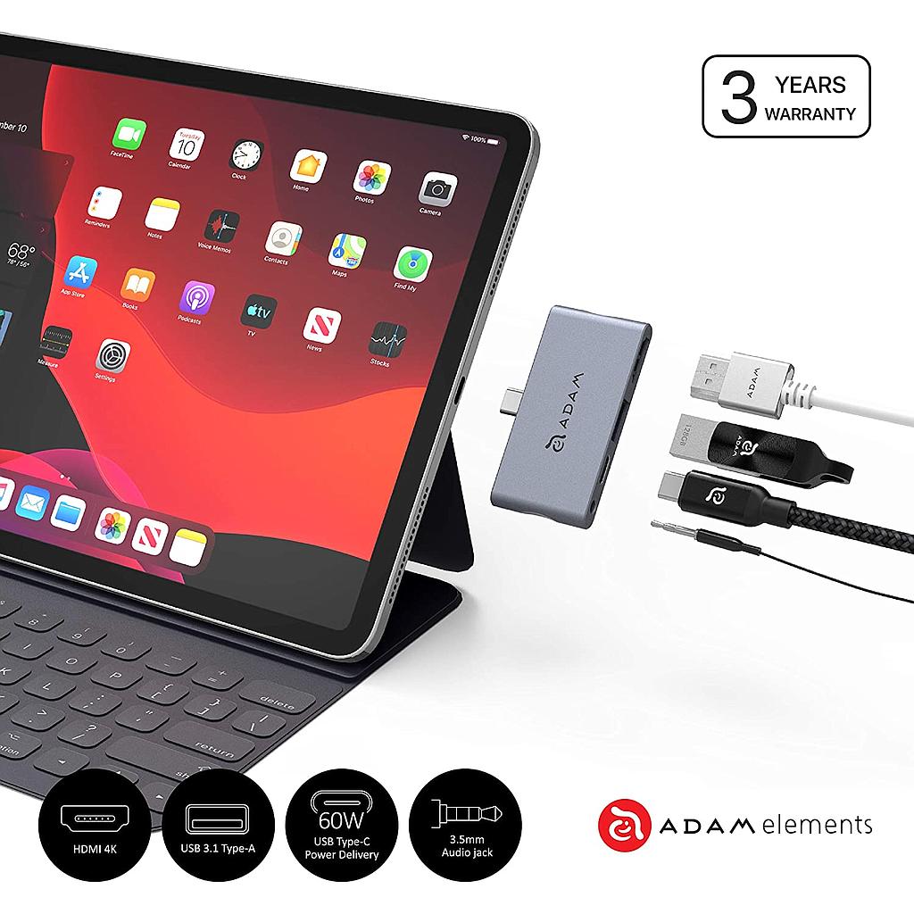 Adam Elements CASA HUB i4 USB-C 3.1 4 port Hub for iPad Pro