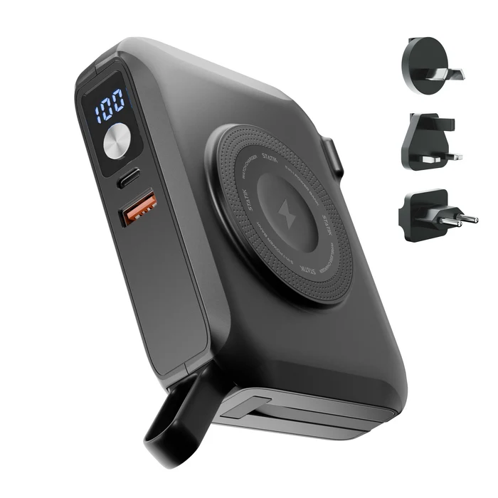 [PUP-0433-BLK] Statik SmartCharge Pro 5-in-1 Travel Charger,15000 mAh (Black)