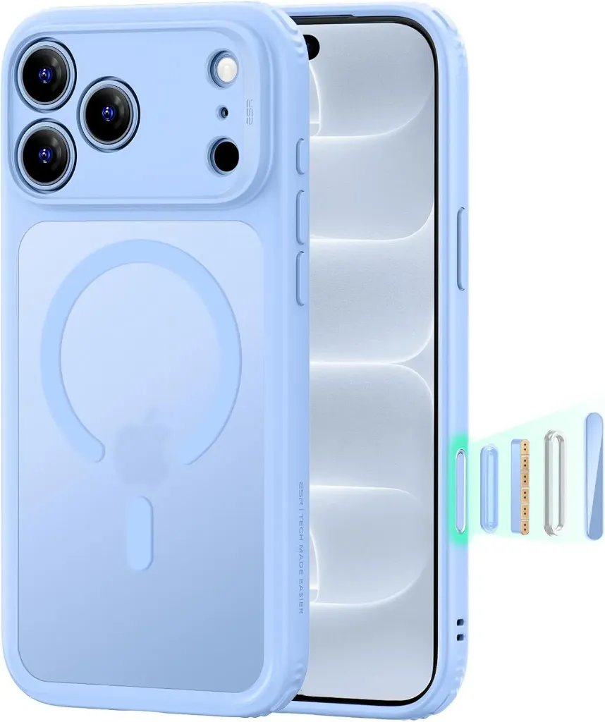 [1A864023] ESR iPhone 18 Pro Max / 17 Pro Max Classic Hybrid Magnetic Case (Camera Control) (Frosted Light Blue)
