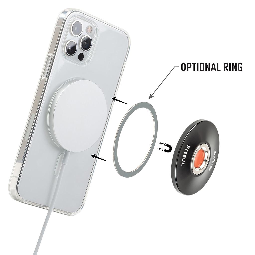 [STOMS-01-R8] NiteIze Steelie® Orbiter® Plus Magnetic Socket + Metal Ring component for Magsafe
