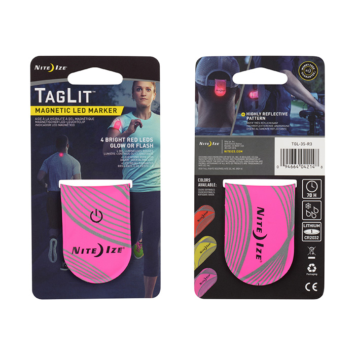 [TGL-35-R3] Niteize TagLit™ Magnetic LED Marker - US - Neon Pink/Red LED