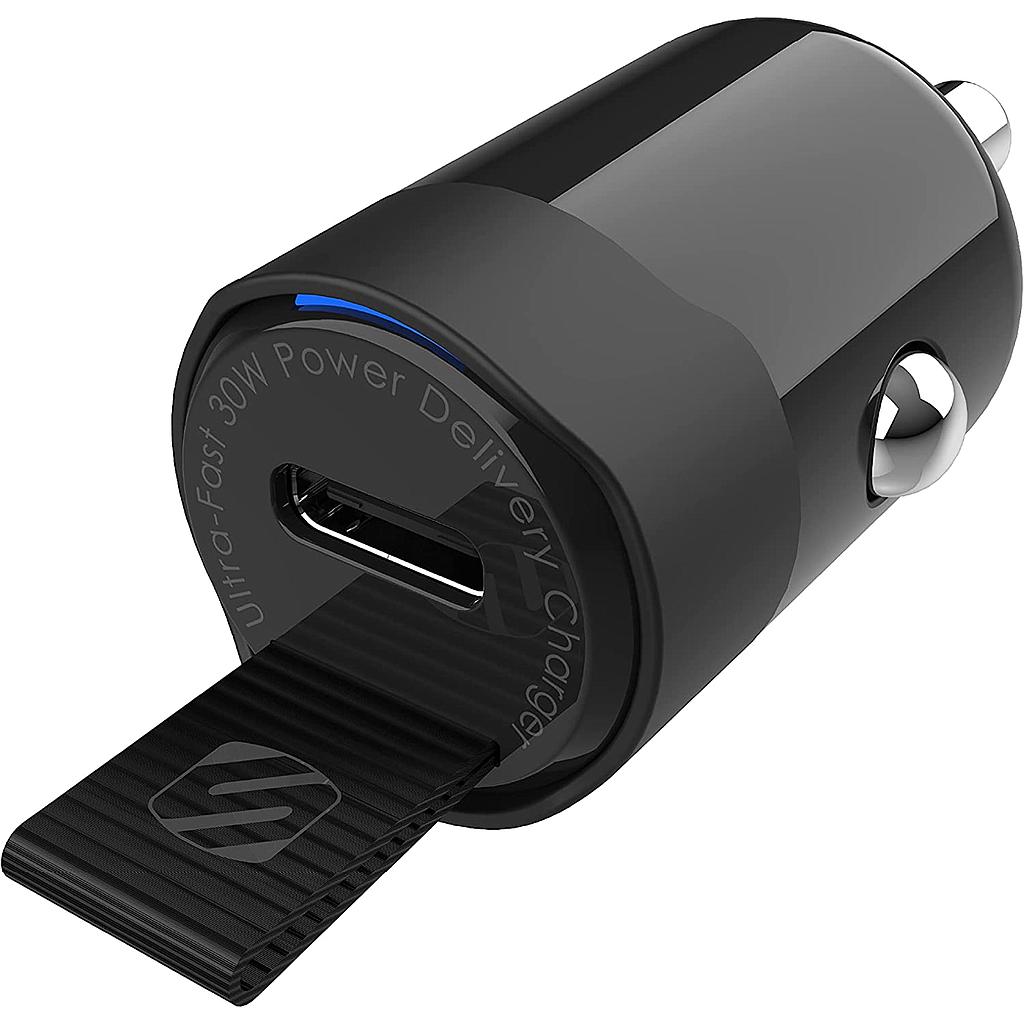 [CPDC30-SP] Scosche PowerVolt 30W USB Type-C Fast Car Charger with Fabric Pull Label and Power Delivery 3.0 with PPS for  USB-C Devices