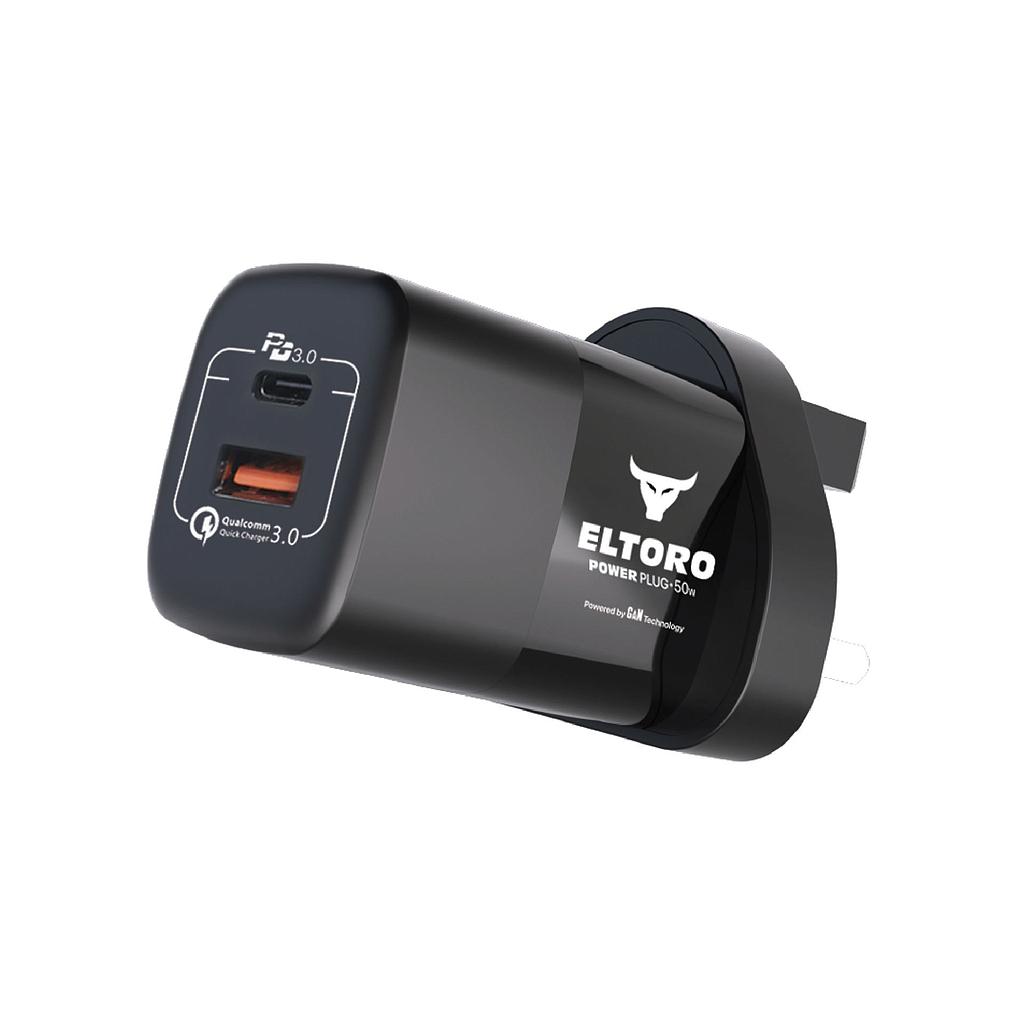 [ELT-HC50PD3QC] Eltoro Power Plug + 50W PD3.0 QC3.0 - Black