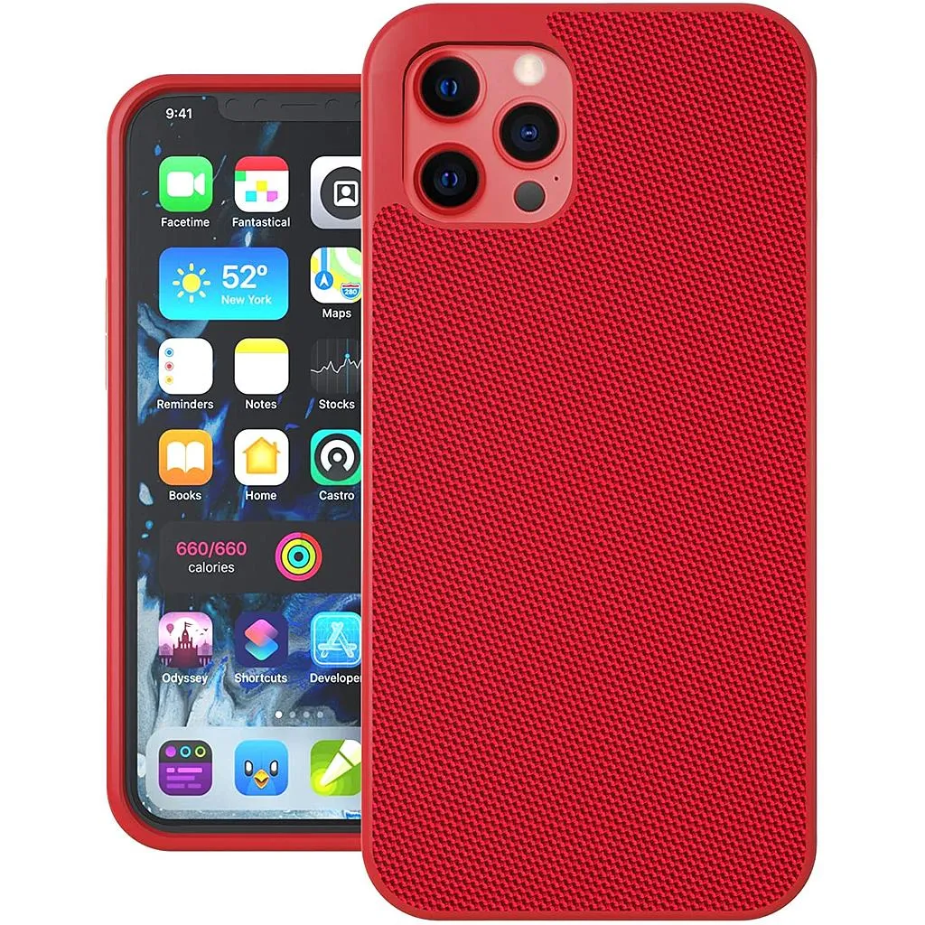 [AP-20L-MT-B02] Evutec iPhone 12 Pro Max Ballistic Nylon Case with AFIX+ Mount (Red)