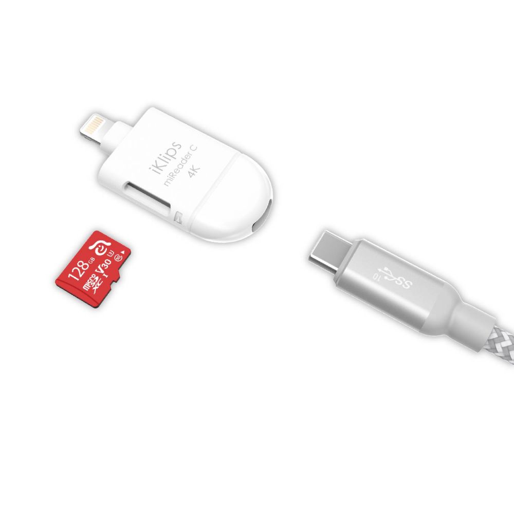 iKlips miReader C Lightning / USB-C 2 in 1 microSD Card Reader