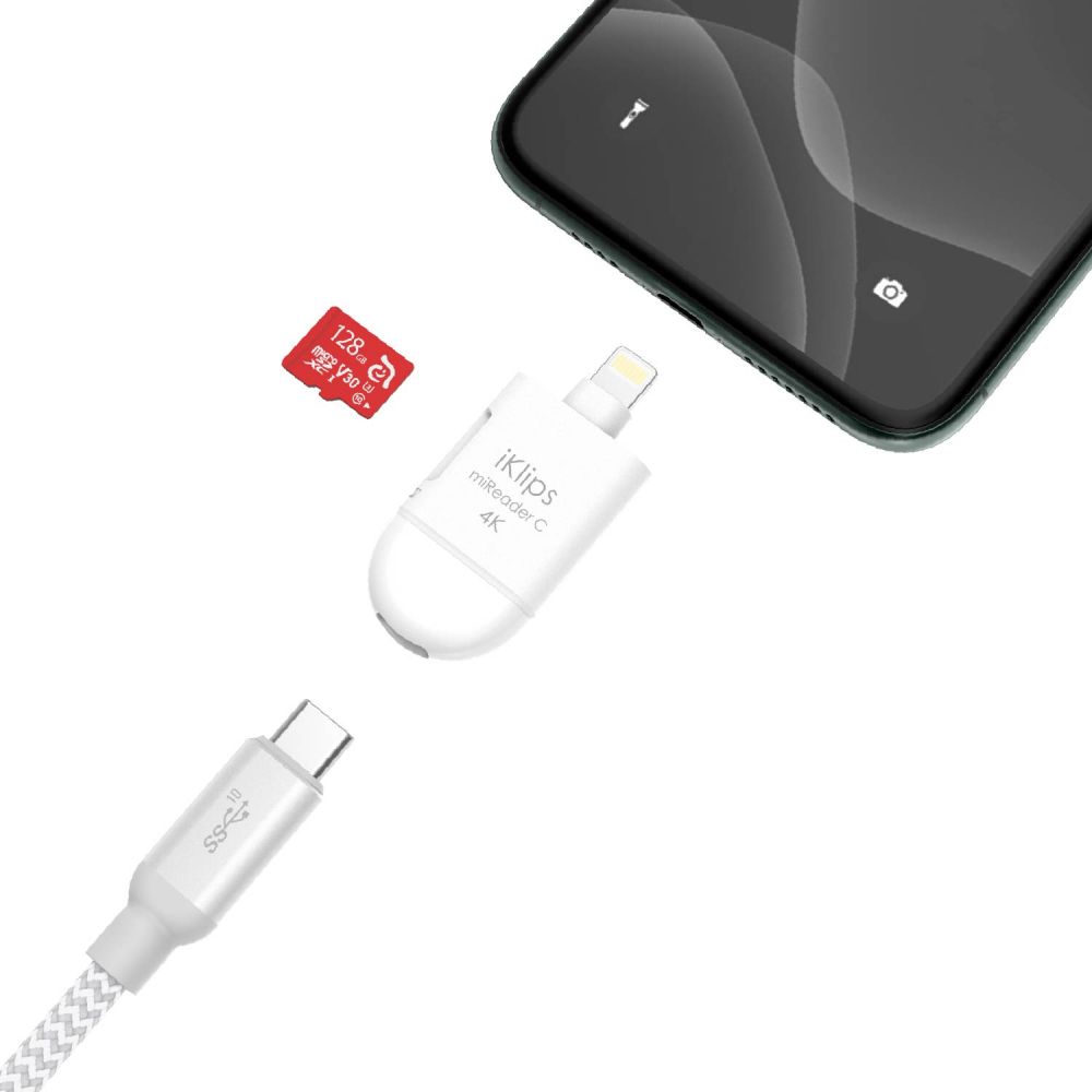 iKlips miReader C Lightning / USB-C 2 in 1 microSD Card Reader