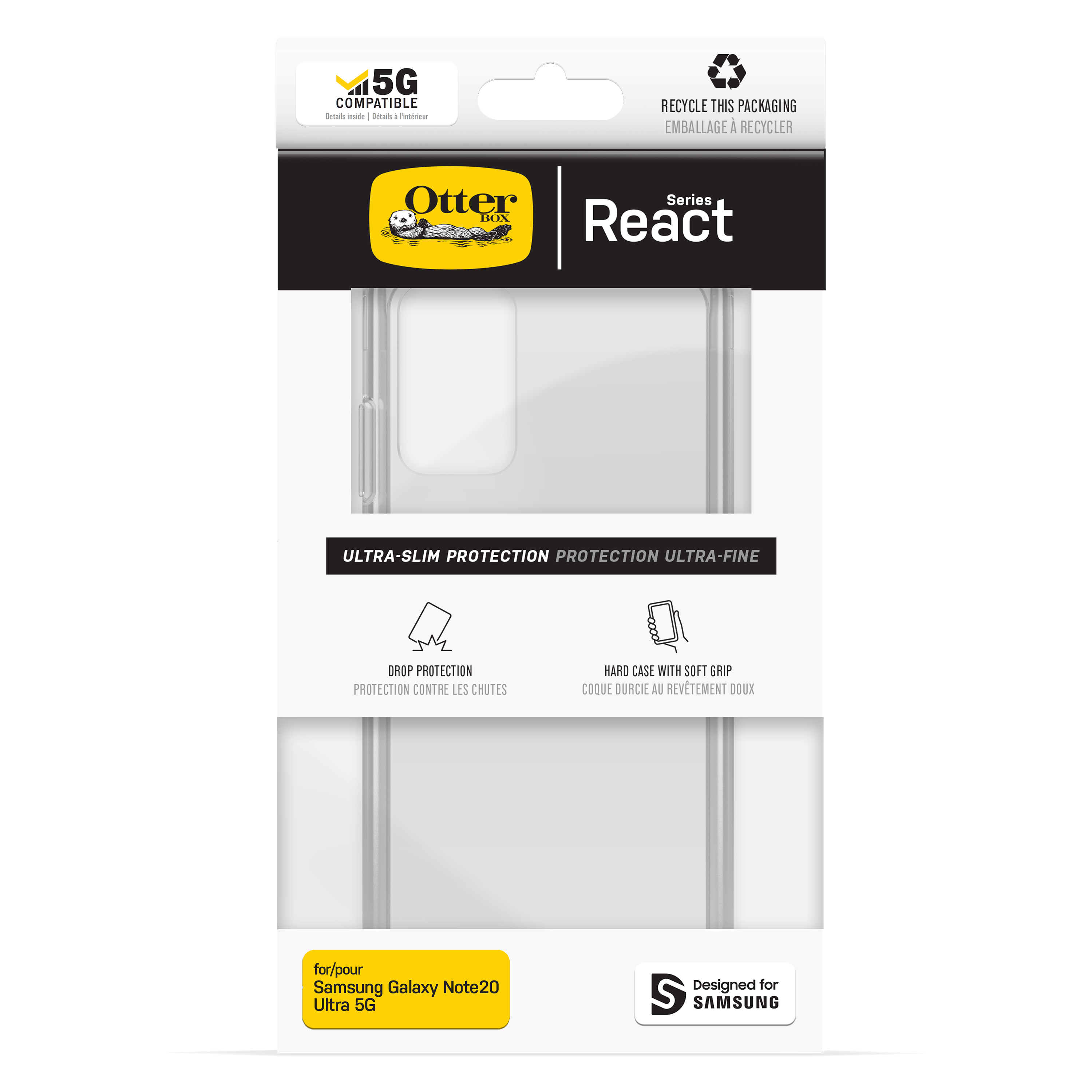 OtterBox Galaxy Note 20 React Case - Clear