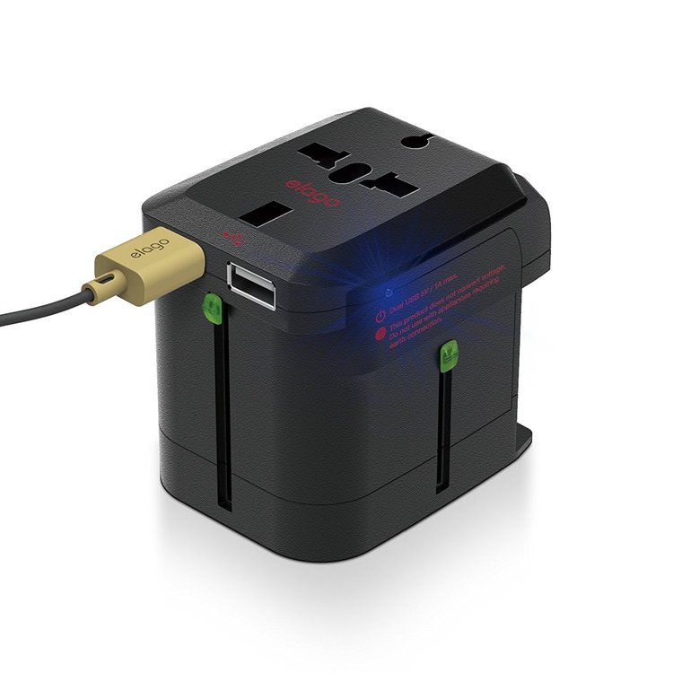 Tripshell World Travel Adapter with Dual USB Charger.