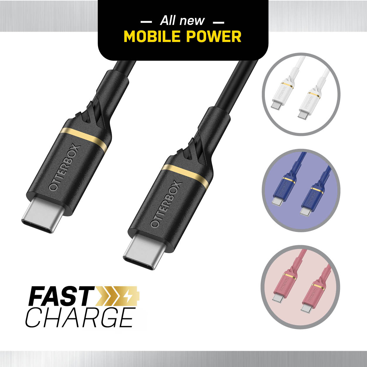 OtterBox USB-C to USB-C Fast Charge Cable - Standard 2 Meter