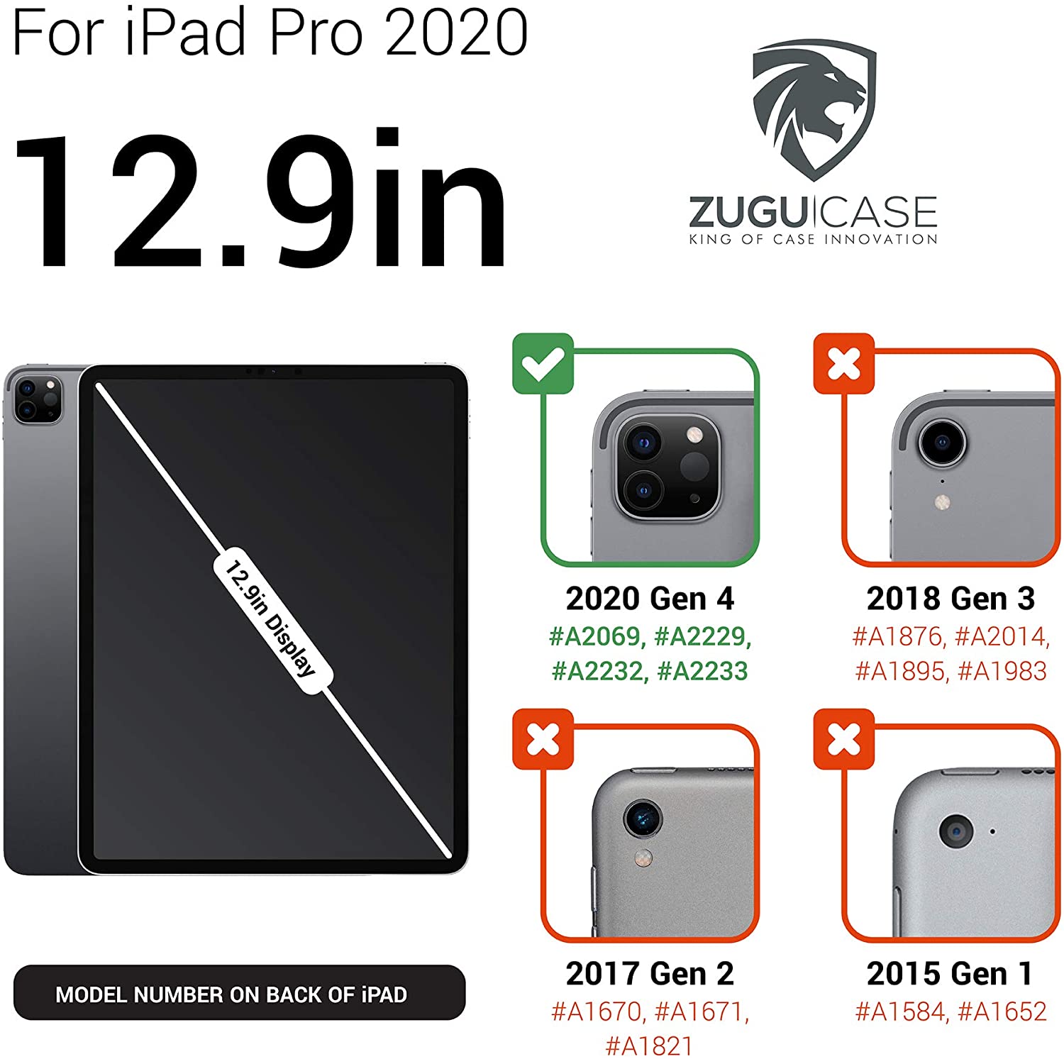 Zugu iPad Pro 12.9" 2020 4th Gen Alpha Case Leather - Brown