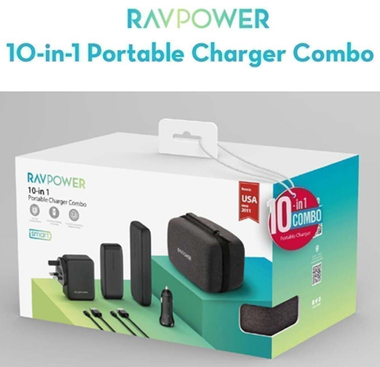 RAVPower RP-PB182 10-Pack Portable Charger Combo - Black