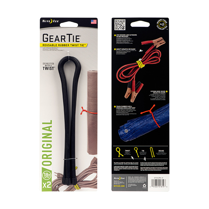 NiteIze Gear Tie 18" 2pk