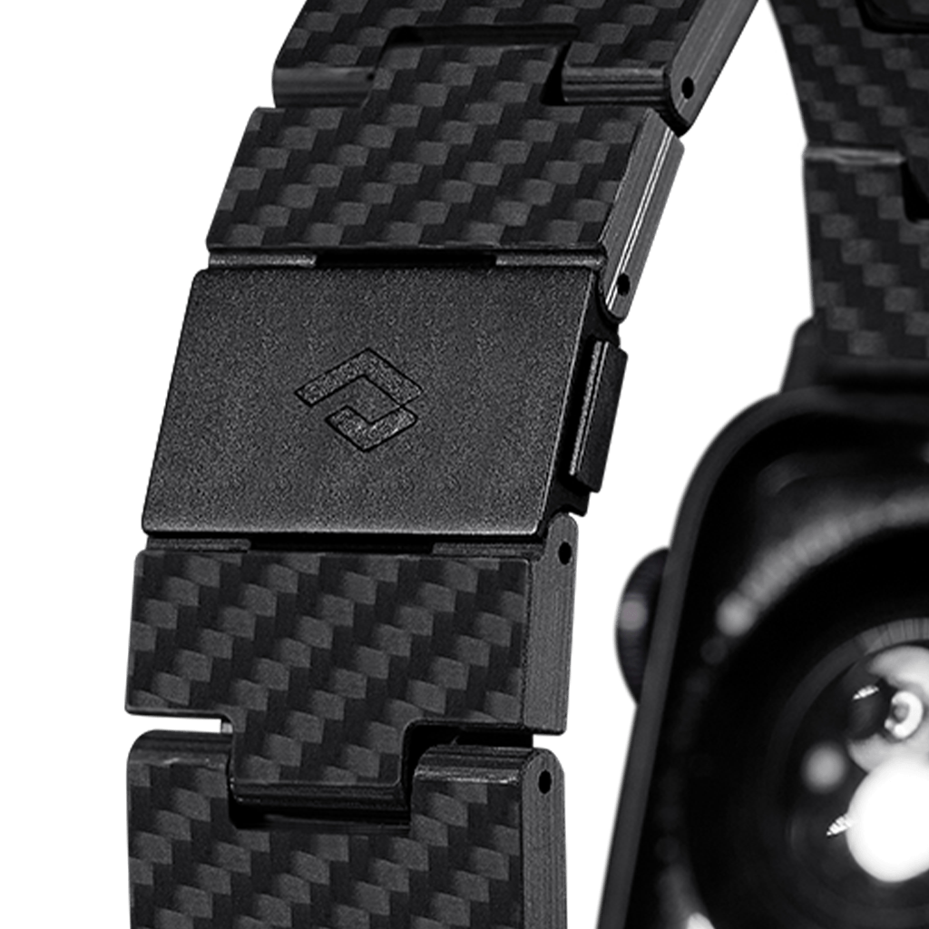 Pitaka Apple Watch 42/44mm Retro Link Bracelet Band - Carbon Fiber 