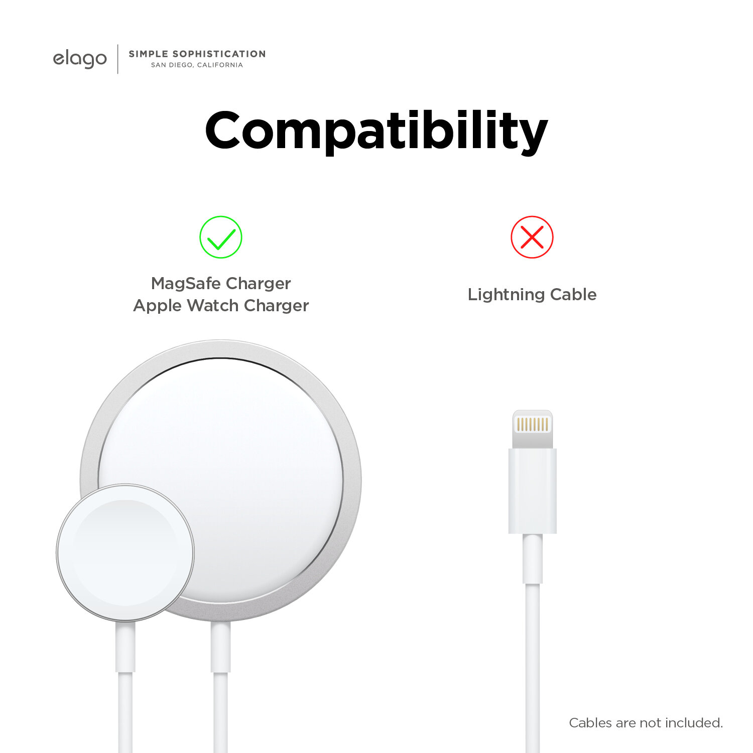 Elago MagSafe Charging MS5 Duo (Compatible with MagSafe Charger & Apple Watch Charger) - Dark Grey / Jean Indigo