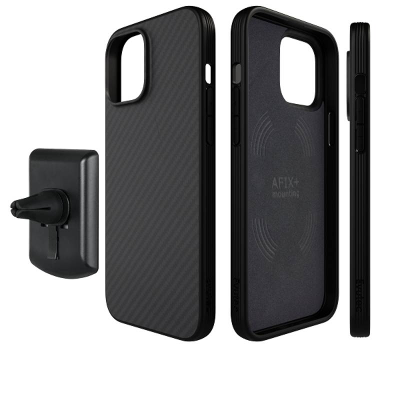 Evutec iPhone 13 Pro Max AER Karbon Case with AFIX+ Vent Mount - Black