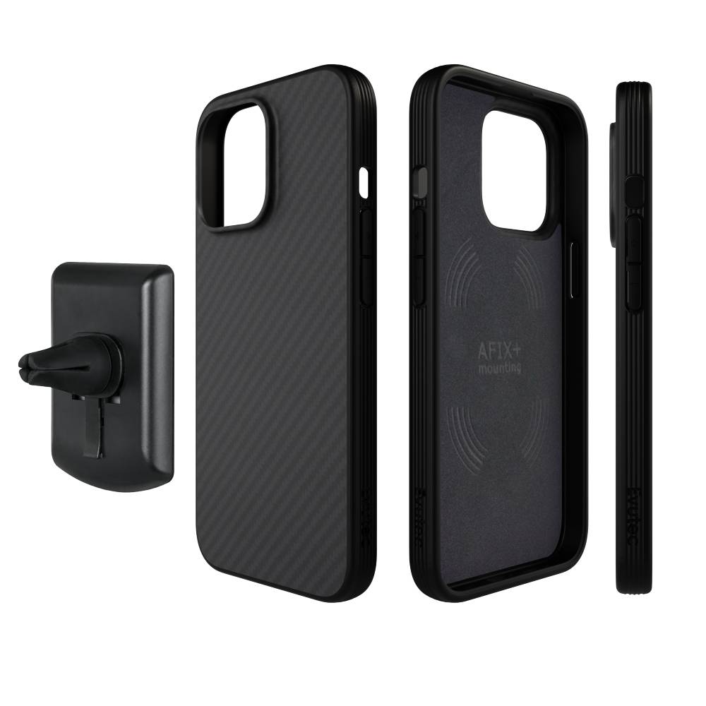 Evutec iPhone 13 Pro AER Karbon Case with AFIX+ Vent Mount - Black