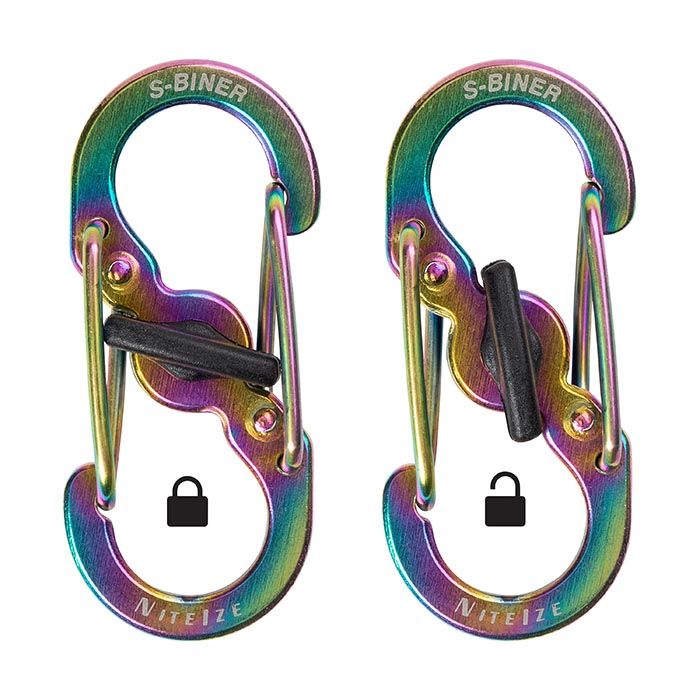 NiteIze S-Biner® MicroLock® Stainless Steel - 2 Pack - Spectrum