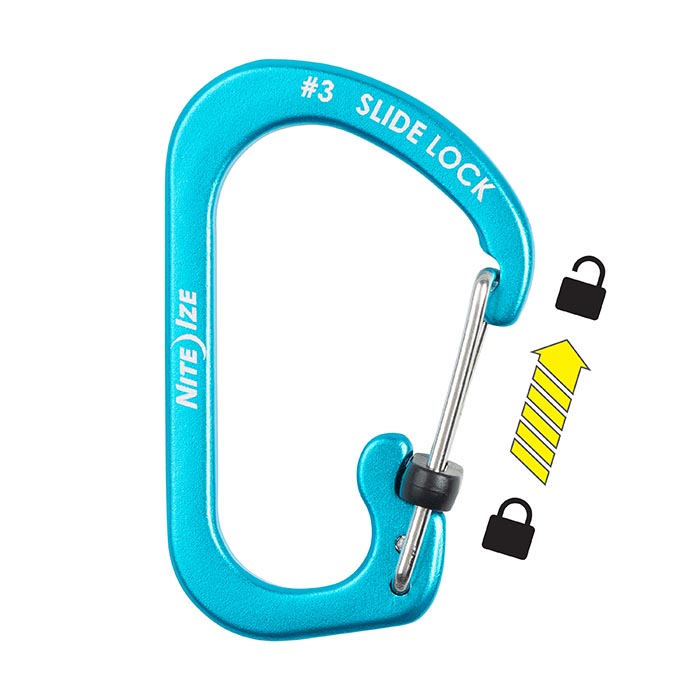 NiteIze SlideLock® Carabiner Aluminum #3 - Blue