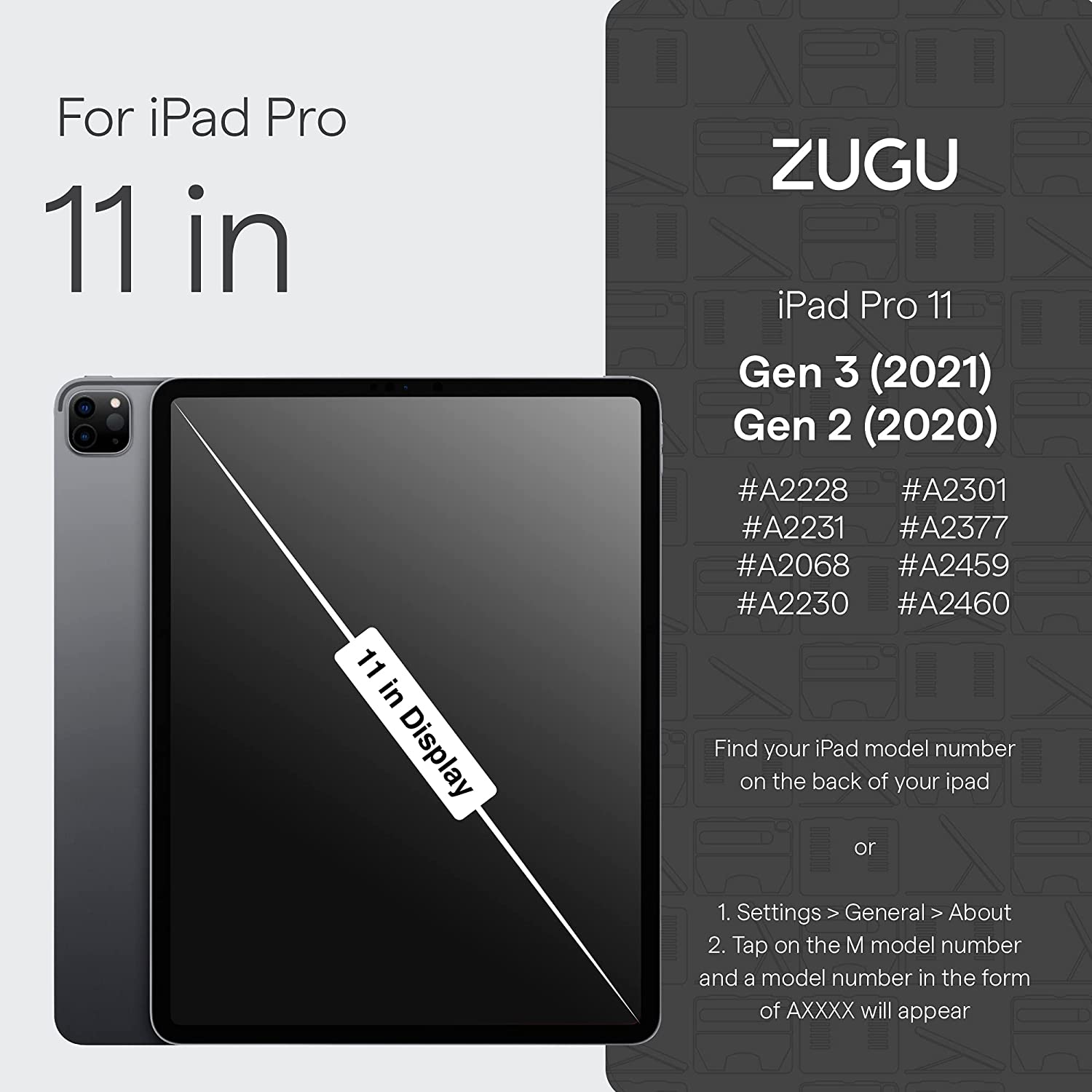 Zugu Case iPad Pro 11" Gen 3/2/1 (2018-2021) - Black