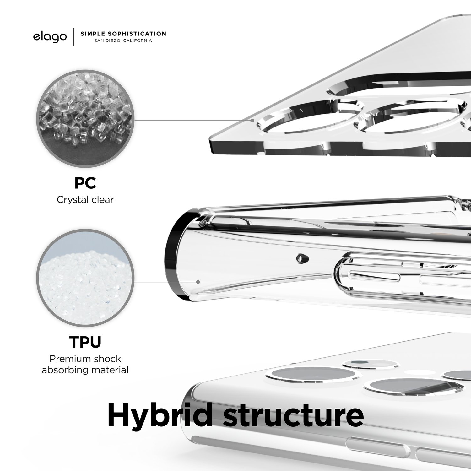 Elago Samsung Galaxy S22  Ultra Hybrid Case-Transparent